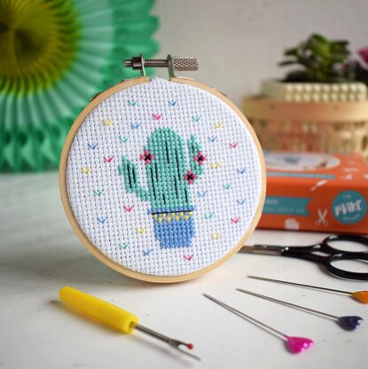 The Make Arcade Cute Cactus Mini Cross Stitch - 3in