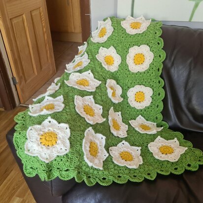 White Waterlily Baby Blanket Afghan