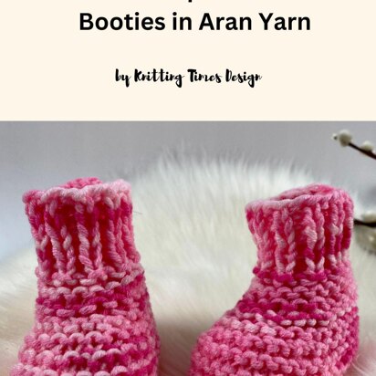 Aran yarn newborn baby booties