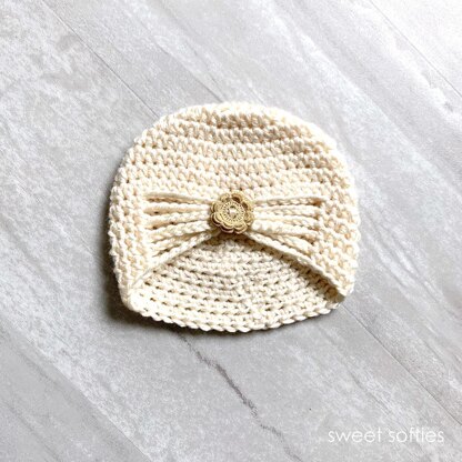 Baby's Buttoned Turban Hat