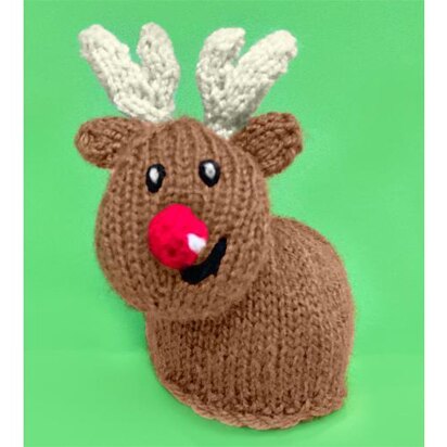Rudolph Reindeer Choc Orange cover Christmas toy - knitting pattern