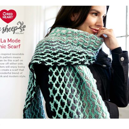A La Mode Chic Scarf in Red Heart Chic Sheep - LW5911 - Downloadable PDF