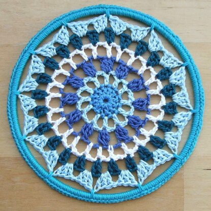 Blue Mandala 6 inch/15 cm Crochet PDF Pattern