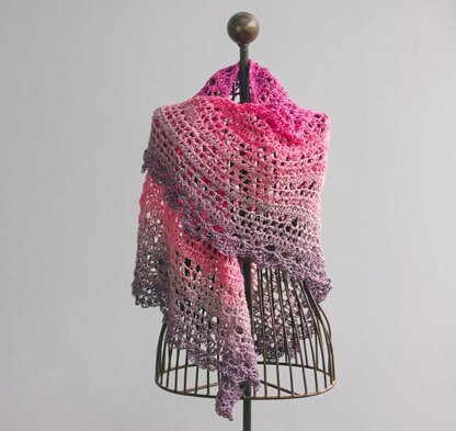 Color Block Triangle Shawl