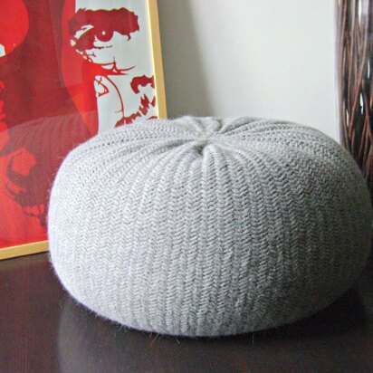 DIY Tutorial XXL Large Knitted Pouf Poof, Ottoman, Footstool, Home Decor, Pillow, Bean Bag, Floor cushion