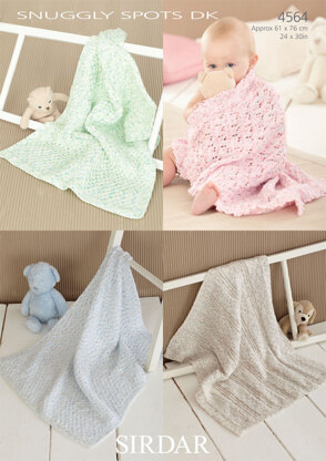 Babies Blankets in Sirdar Snuggly Spots DK - 4564 - Downloadable PDF