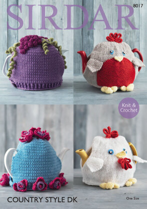 Crochet/Knitted Teacosies in Sirdar Country Style DK - 8017 - Downloadable PDF