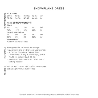 Snowflake Dress - Sweater Knitting Pattern for Women in Debbie Bliss Cashmerino Chunky