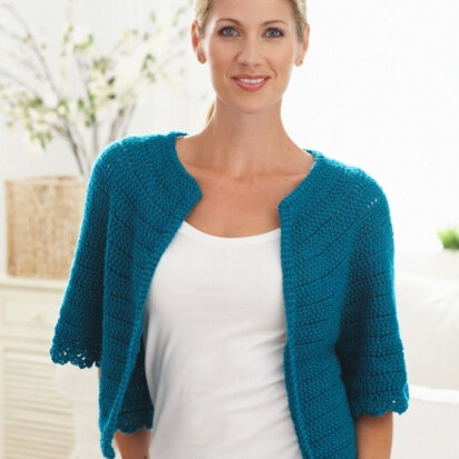 Cape Sleeved Cardi in Caron Simply Soft Light - Downloadable PDF