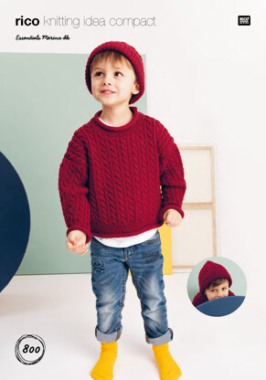 Sweater and Hat  in Rico Essentials Merino DK - 800 - Downloadable PDF