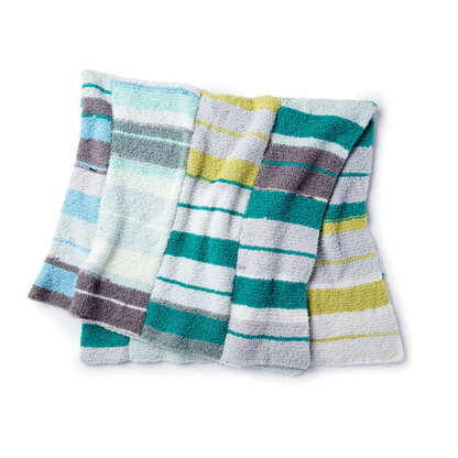 Stacking Stripes Knit Blanket in Bernat Blanket Breezy - Downloadable PDF