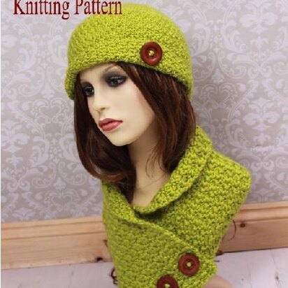 Crochet Pattern Ladies Hat & Neck Warmer UK & USA Terms #363