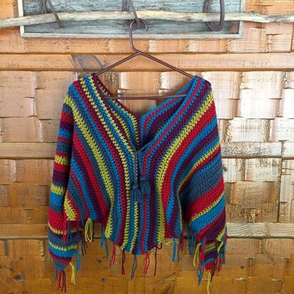 Colorful Stripes Poncho