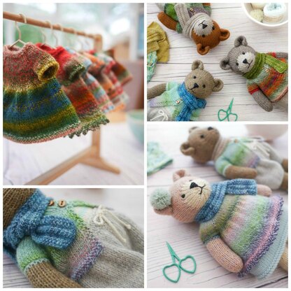 Sock Yarn Pinafore & Cardigans