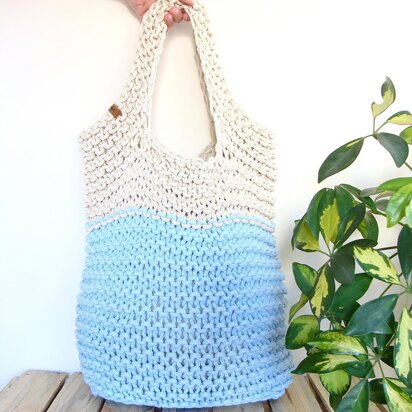 Two Color Slouchy Tote Bag