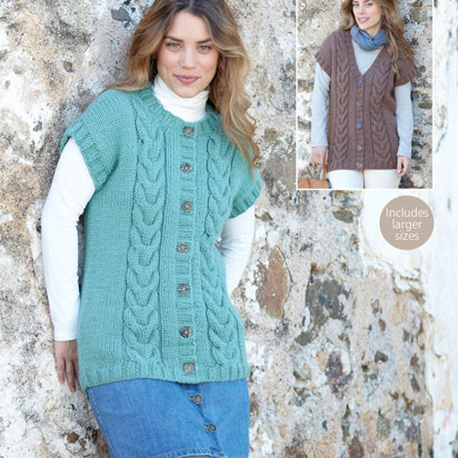 Gilets in Hayfield Chunky With Wool - 7382 - Downloadable PDF