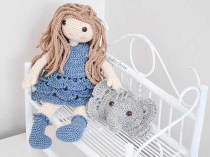 Josefina Doll And Jeffery Elephant Pillow Amigurumi