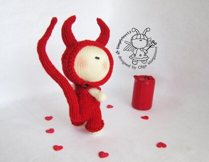 Pebble doll - Halloween Devil Doll