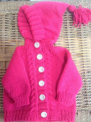 Top down hooded baby jacket