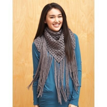 Big Fringe Triangle Scarf in Bernat Satin