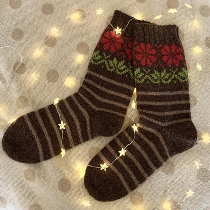 Poinsettia Socks