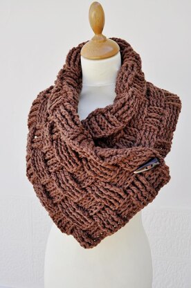 Easy Crochet Basketweave Neckwarmer