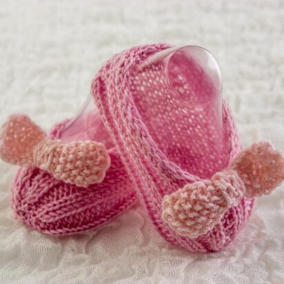 Retro Baby Girl Bow Booties