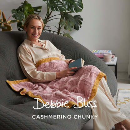 Tumbling Blocks Blanket - Knitting Pattern For Home in Debbie Bliss Cashmerino Chunky by Debbie Bliss