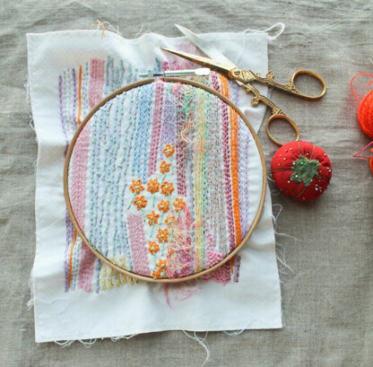 Dropcloth Samplers Summer Lines Embroidery Kit - 9in x 10in