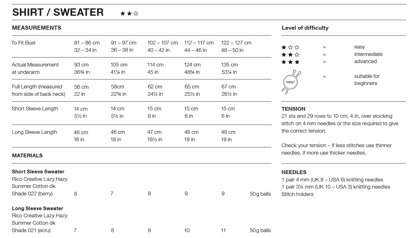 Shirt and Sweater in Rico Creative Lazy Hazy Summer Cotton DK - 1256 - Downloadable PDF