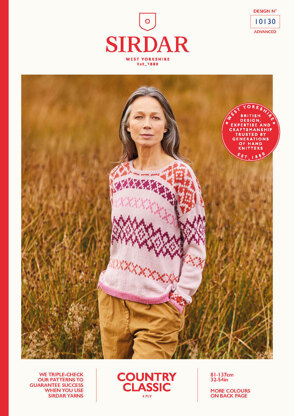 Ladies Sweater in Sirdar Country Classic 4 Ply - 10130 - Leaflet