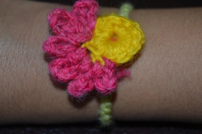 Crochet flower bracelets
