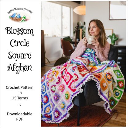 Blossom Circle Square Afghan