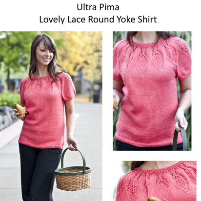 Lovely Lace Round Yoke Shirt in Cascade Ultra Pima - W382
