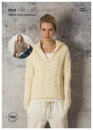 Cabled Tunic and Sweater in Rico Essentials Acrylic Antipilling DK - 605 - Downloadable PDF