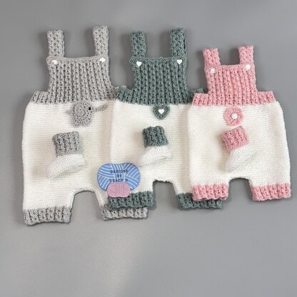 Jay Baby Dungarees knitting pattern 0-9mths