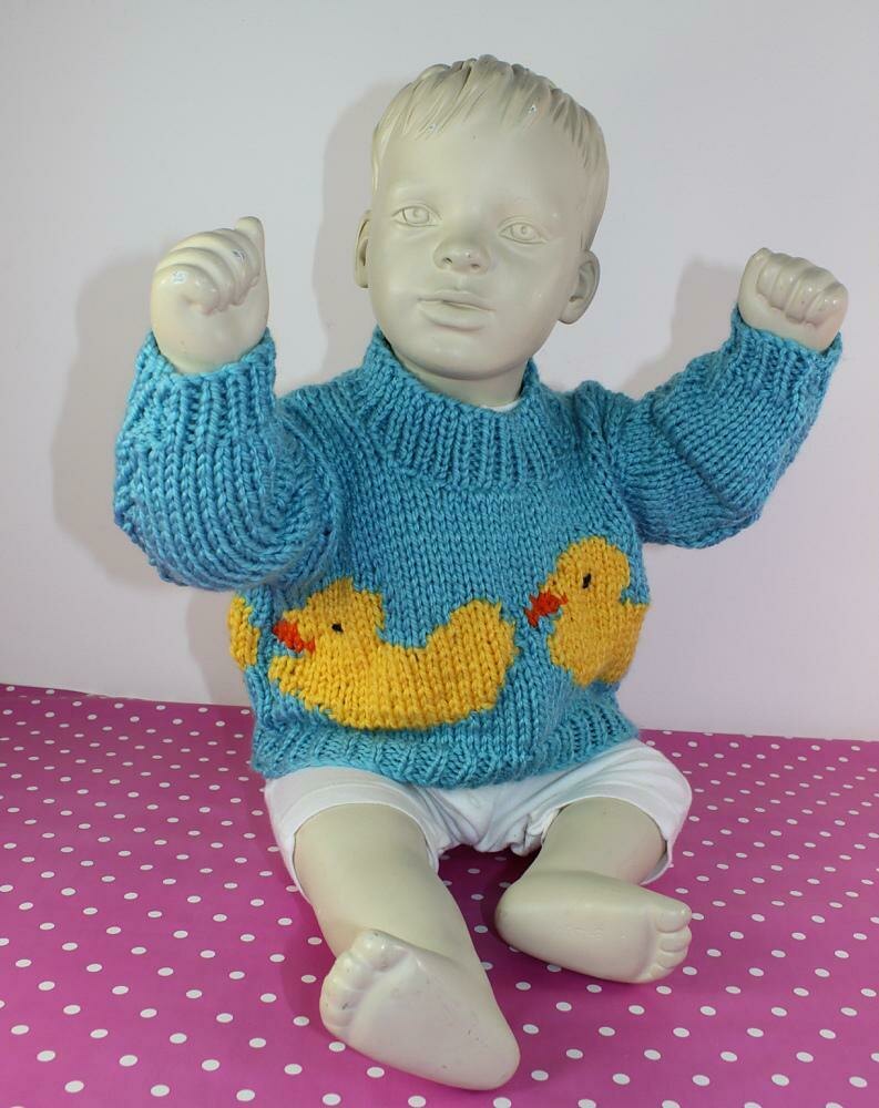 Baby and Toddler Chunky Rubber Duck Jumper Knitting pattern by