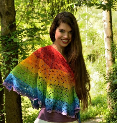 Soft Rainbow Shawl