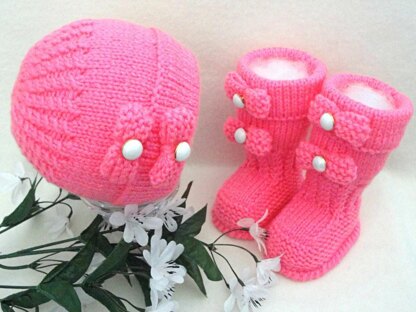 Knitting Baby Booties Baby Beanie Lovely Baby Set