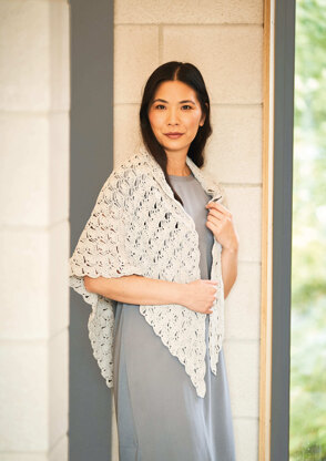 Tranquil Shawl in Rowan Cotton Revive - Downloadable PDF