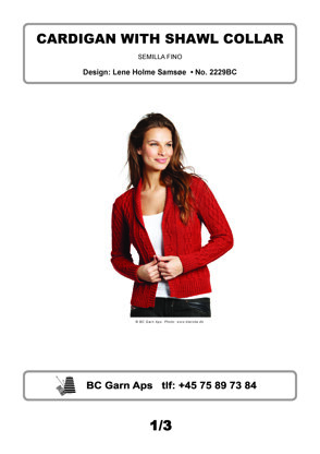 Cardigan with Shawl Collar in BC Garn Semilla Fino - 2229BC - Downloadable PDF