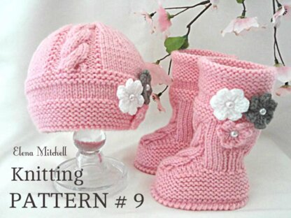 Knitted Baby Hat and Knitted Baby Booties