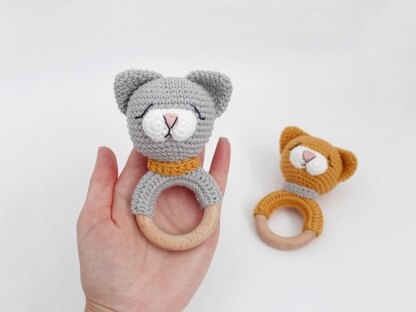 Crochet cat pattern baby rattle amigurumi