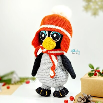 Amigurumi Penguin with Earflap Hat and Scarf Crochet Pattern