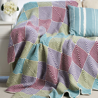 Mitered Blanket in Bernat Super Value - FDBR0645