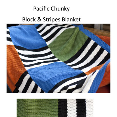 Blocks and Stripes Blanket in Cascade Pacific Chunky - C232 - Free PDF