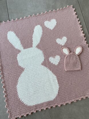 Bunny Blanket and Hat