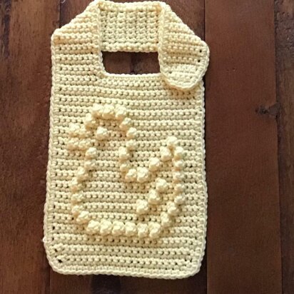 Baby Bib With Bobble Stitch Little Duck