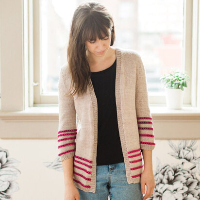 Ribbons Cardigan in SweetGeorgia Superwash Sport - Downloadable PDF