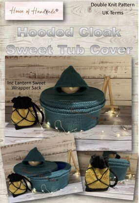 Hooded Cloak Sweet Chocolate Tub Tin Cover Knitting Pattern